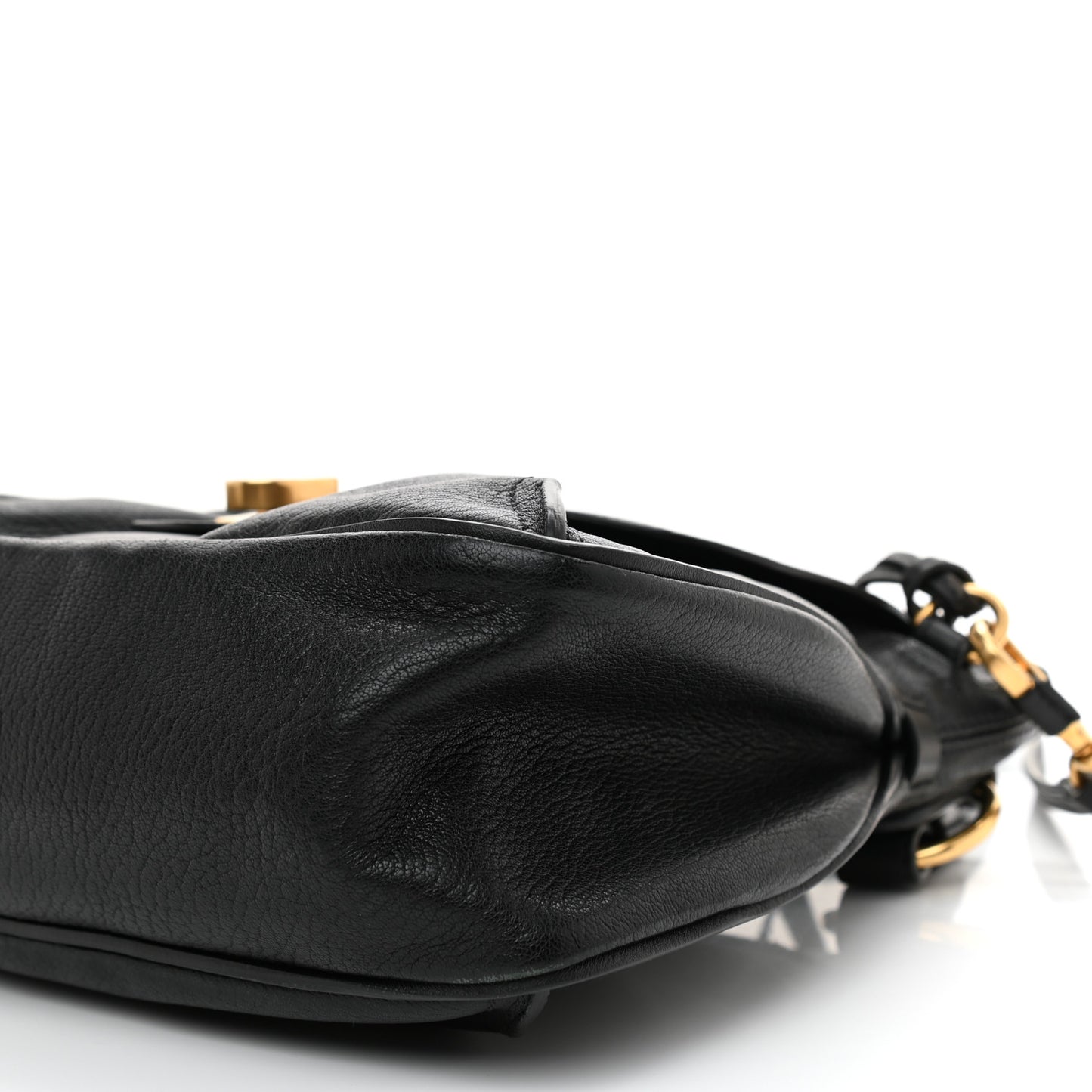 Grained Lambskin Calfskin Small Lexa Shoulder Bag Black