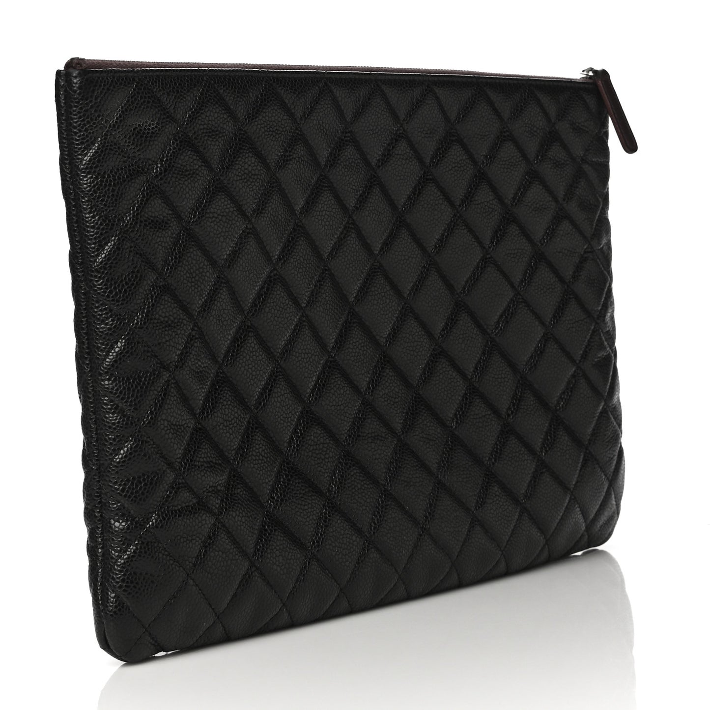 Caviar Quilted Large Cosmetic Case Black