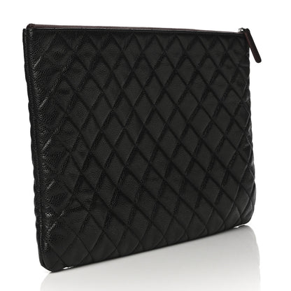 Chanel Caviar Quilted Large Cosmetic Case Black 3 of 10