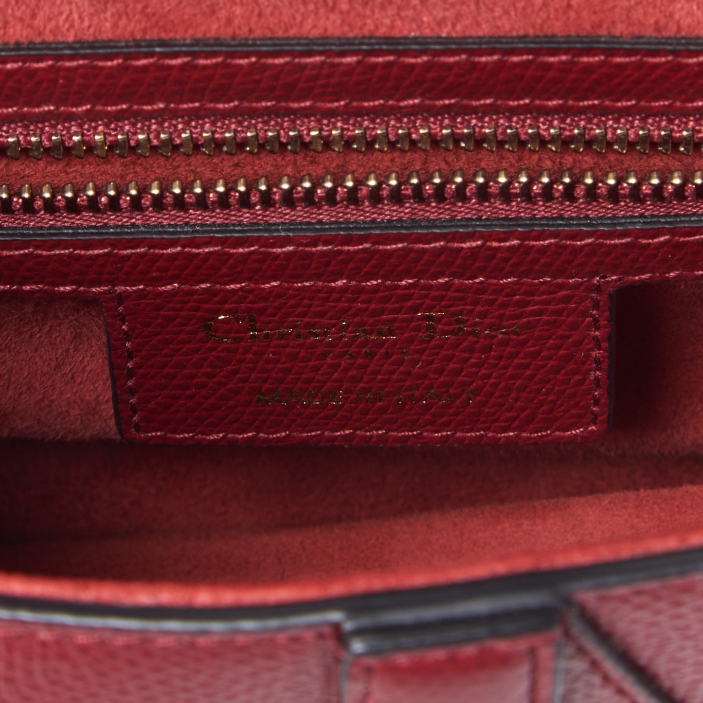 Grained Calfskin Saddle Bag Burgundy