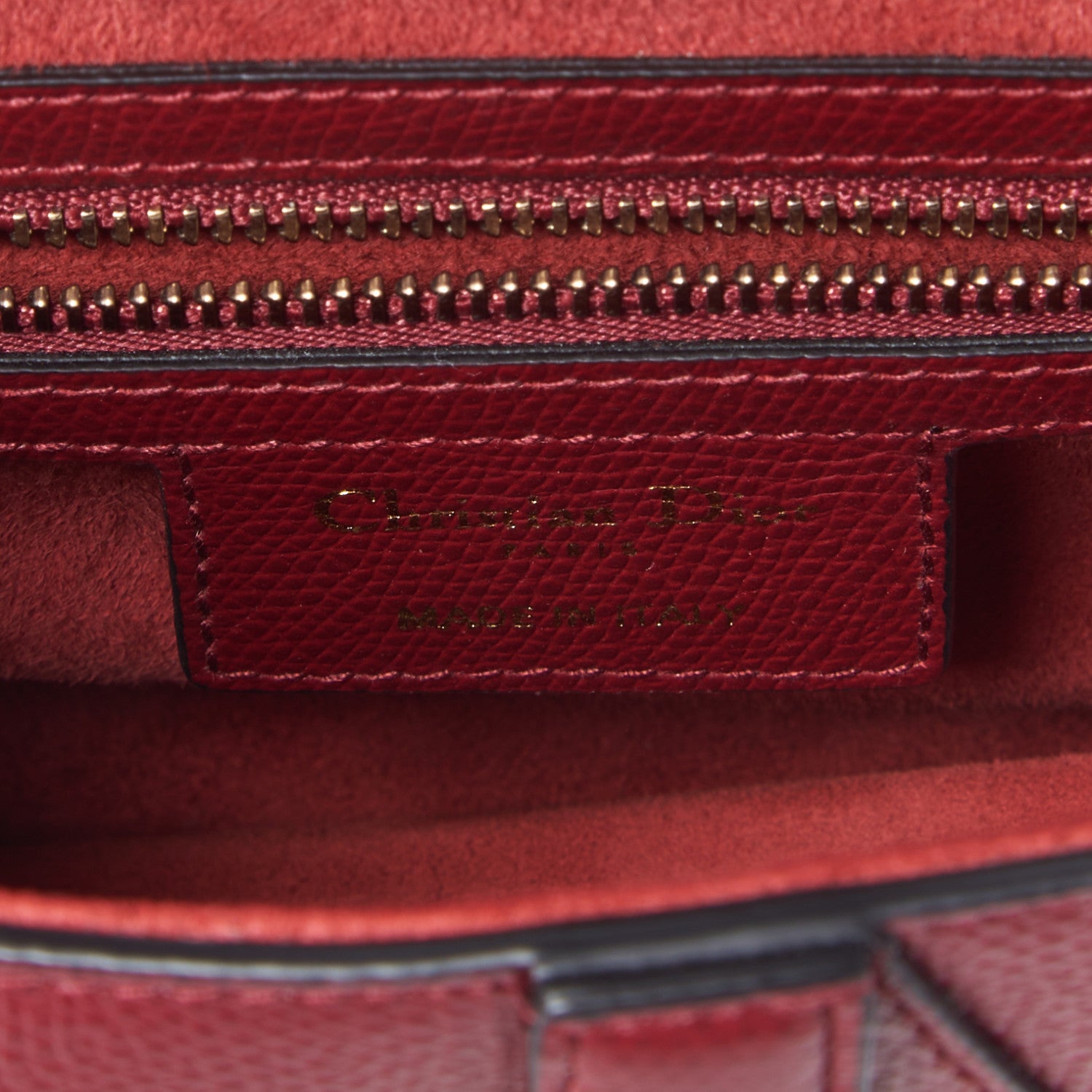 Christian Dior Grained Calfskin Saddle Bag Burgundy 7 of 8