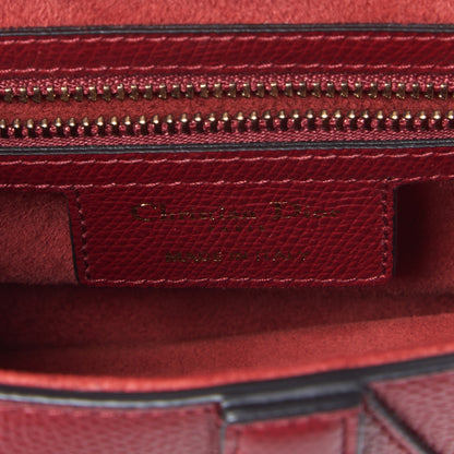 Christian Dior Grained Calfskin Saddle Bag Burgundy 7 of 8