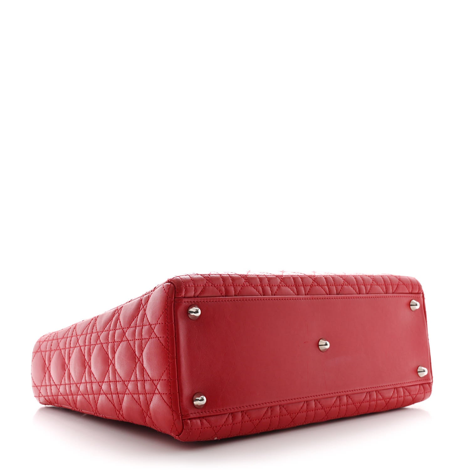 Christian Dior Lambskin Cannage Large Lady Dior Red 4 of 10