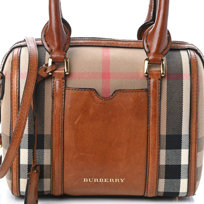 Burberry House Check Bridle Calfskin Small Alchester Bowling Bag Dark Tan 7 of 9