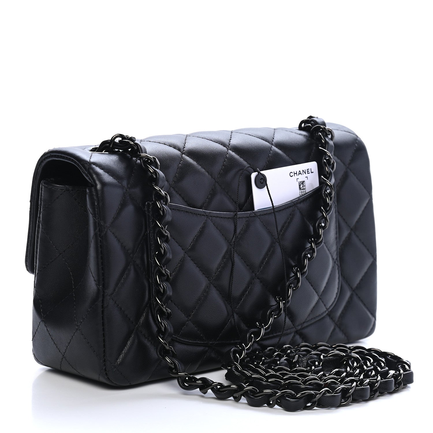 Chanel Lambskin Quilted Mini Rectangular Flap So Black 3 of 9