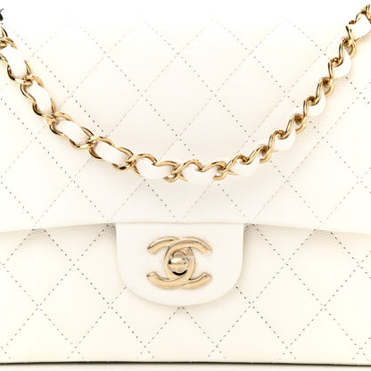 Chanel Caviar Quilted Medium Double Flap White 8 of 8
