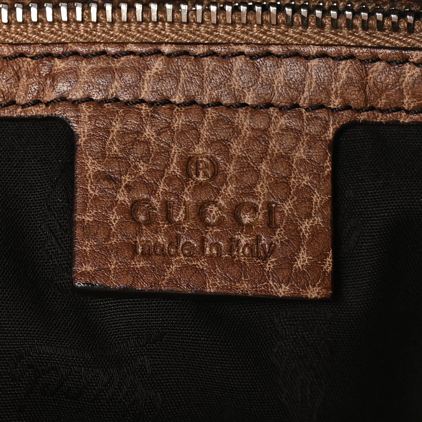 Pebbled Calfskin Large Bamboo Bar Tote Brown