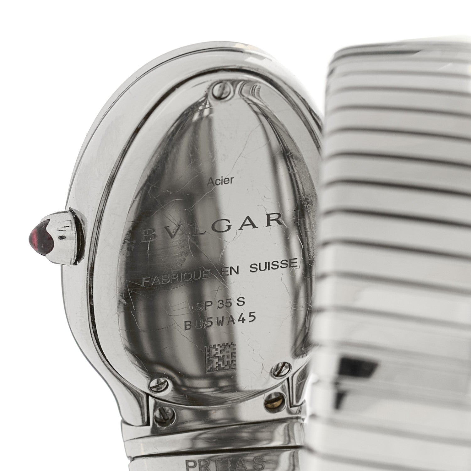 Bulgari Stainless Steel Diamond Bezel 35mm Serpenti Tubogas Double Spiral Quartz Watch Black 4 of 4