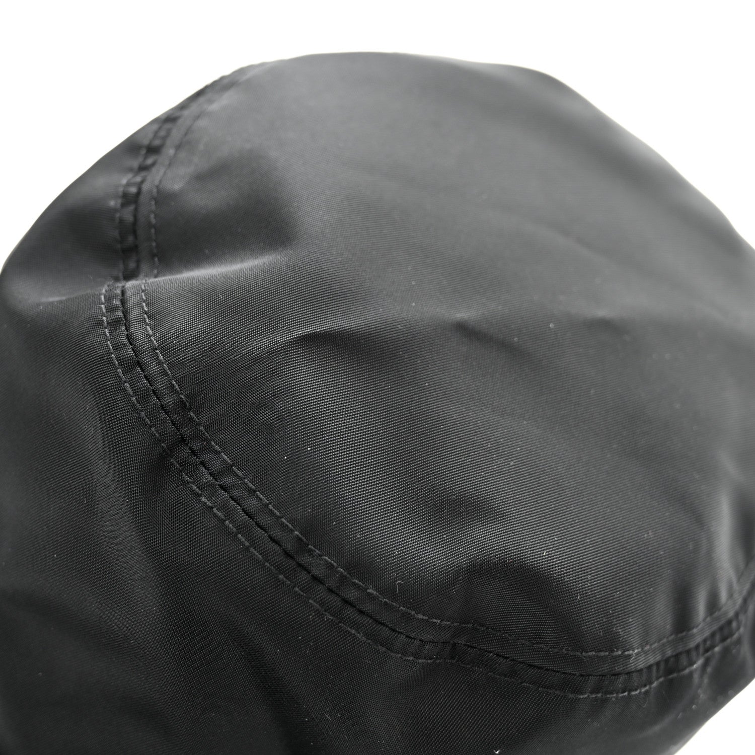 Prada Re-Nylon Metal Triangle Logo Mens Bucket Hat S Black 9 of 10