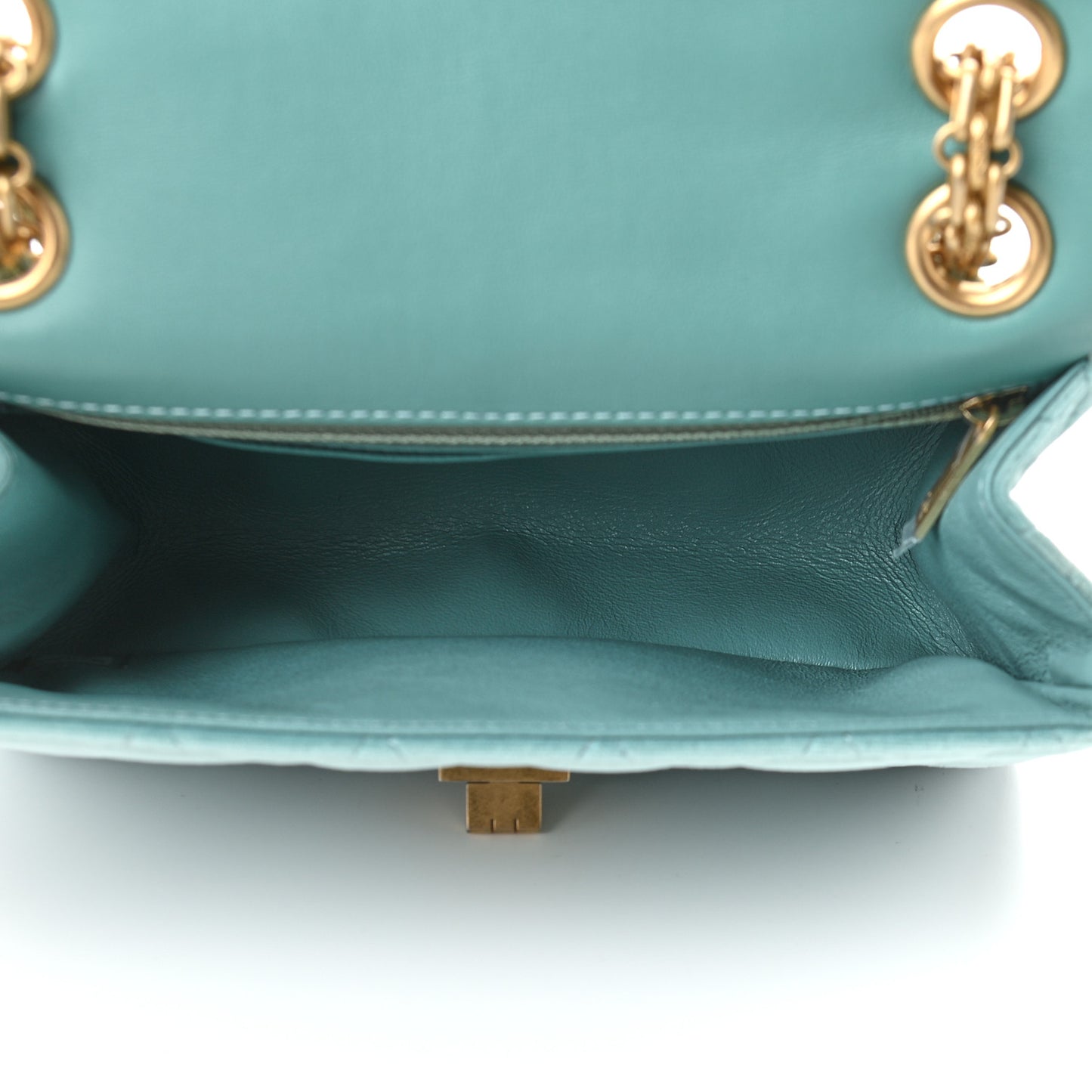 Velvet Quilted Mini 2.55 Reissue Flap Light Blue