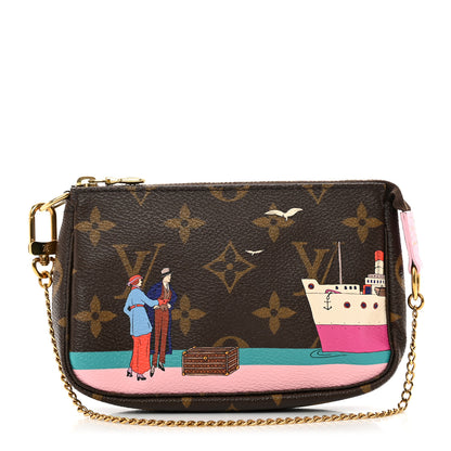 Louis Vuitton Monogram 2016 Christmas Animation Mini Pochette Accessories Rose Ballerine 1 of 9