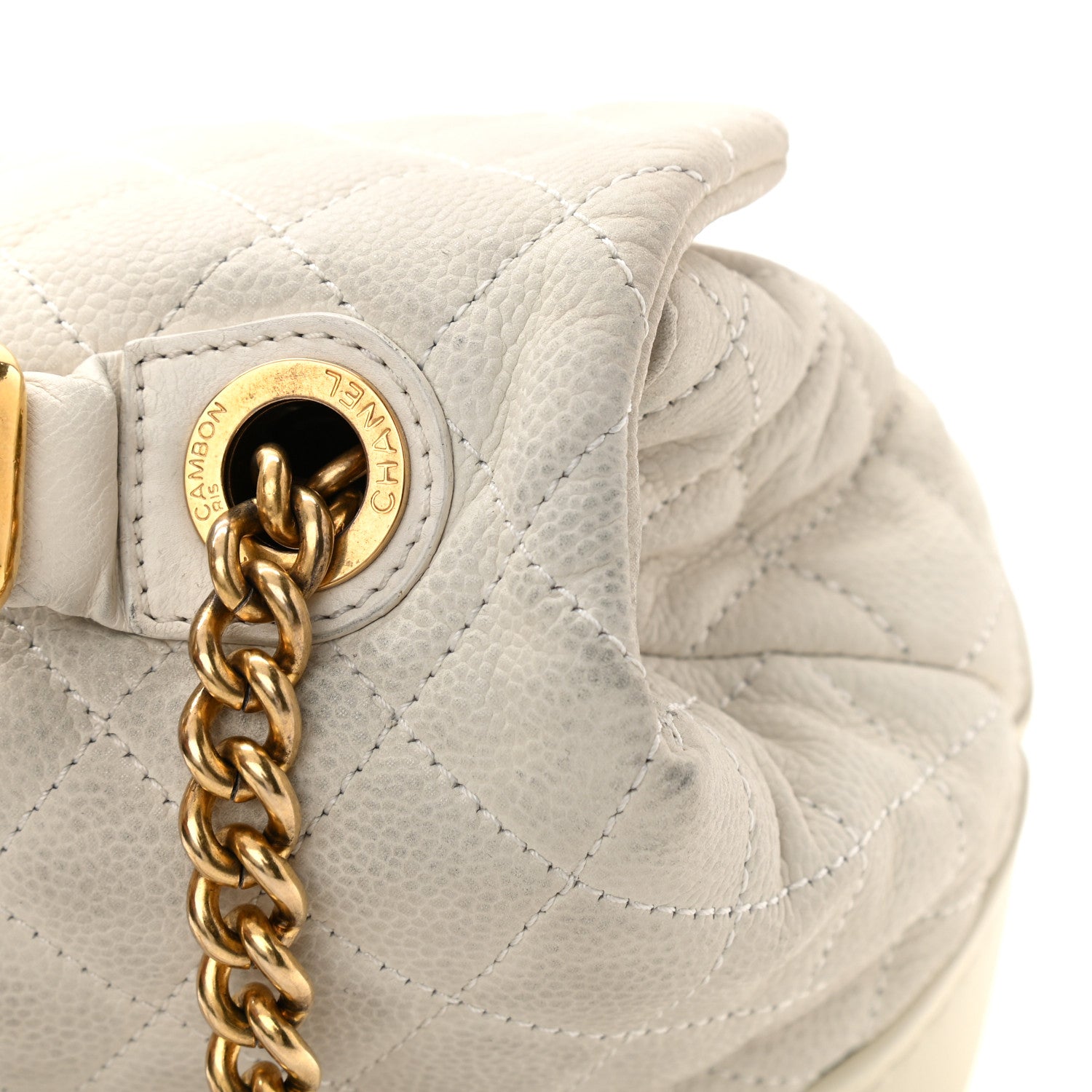 Chanel Iridescent Caviar Quilted Medium Globe Trotter Flap White 11 of 12