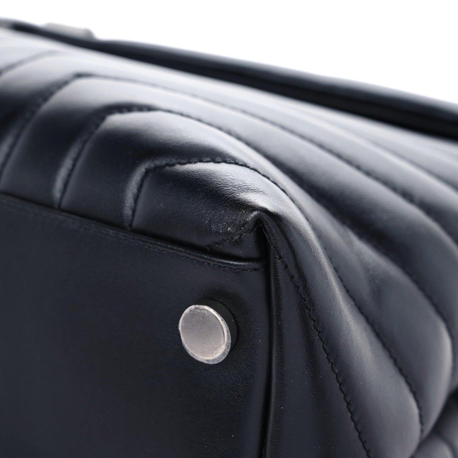 Saint Laurent Calfskin Y Quilted Monogram Large Loulou Chain Satchel Black 6 of 14