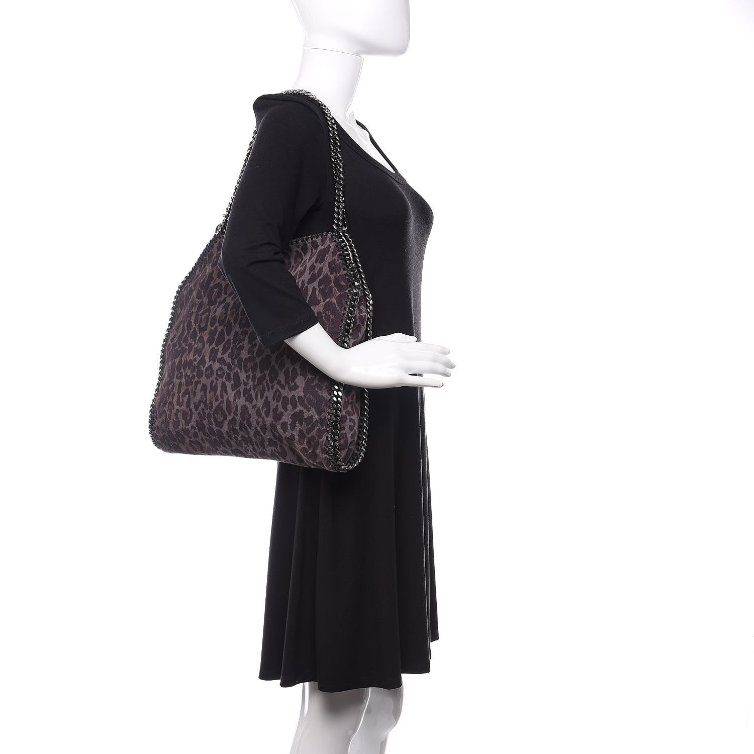 Stella McCartney Leopard Shaggy Deer Small Falabella Tote Grey 2 of 10