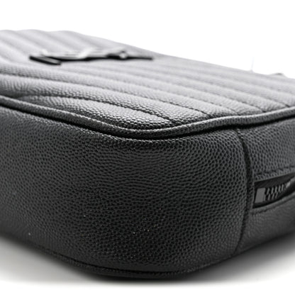 Saint Laurent Grain De Poudre Matelasse Monochrome Monogram Mini Lou Camera Bag Black 9 of 9