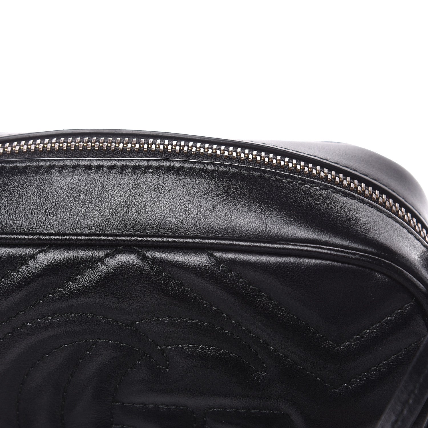 Gucci Calfskin Matelasse Mini GG Marmont Chain Shoulder Bag Black 10 of 11