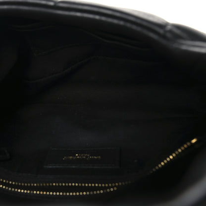 Saint Laurent Lambskin Quilted Toy Loulou Puffer Monogram Chain Satchel Black 5 of 12