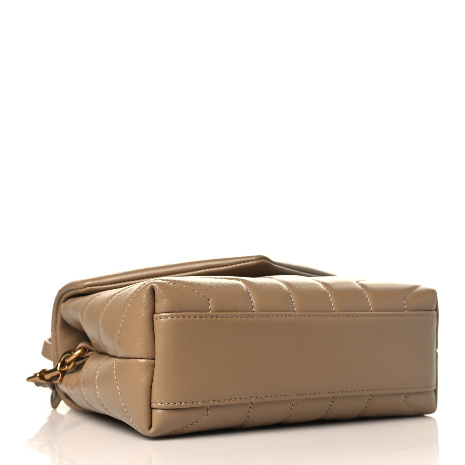 Saint Laurent Calfskin Y Quilted Monogram Toy Loulou Crossbody Bag Latte 4 of 10