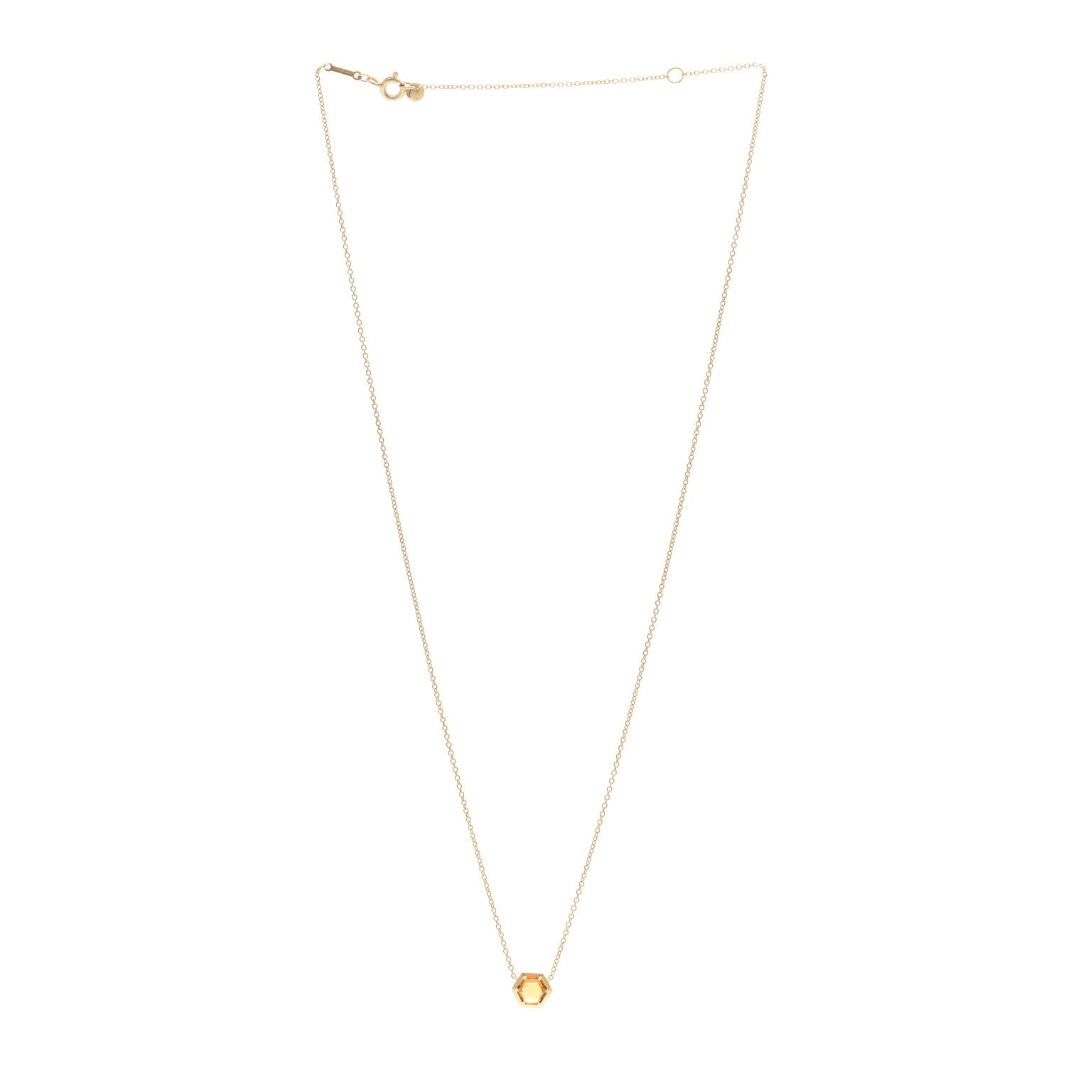 Tiffany 18K Yellow Gold Citrine Paloma's Studio Hexagon Pendant Necklace 3 of 6