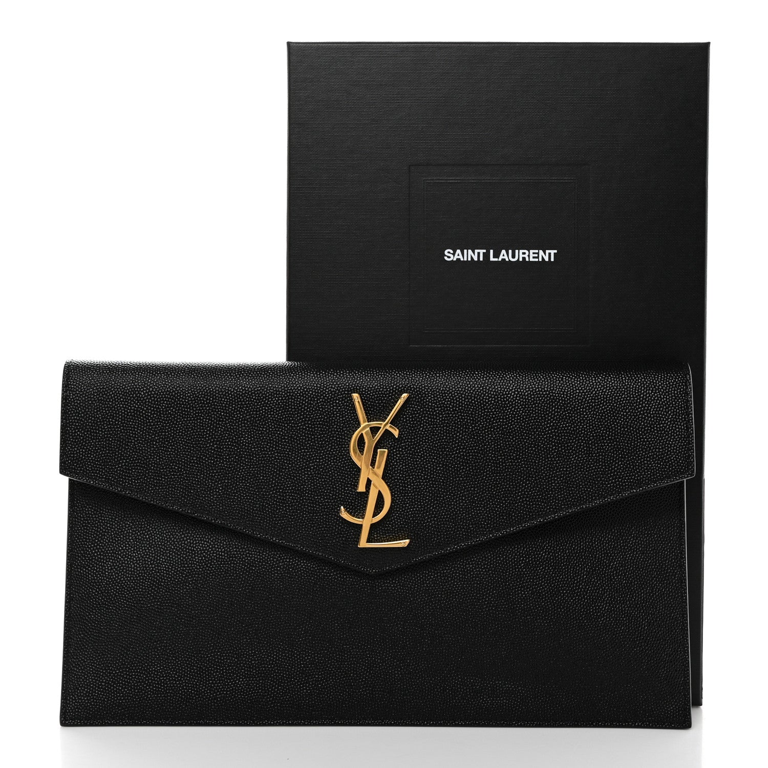 Saint Laurent Grain De Poudre Uptown Pouch Black 3 of 8