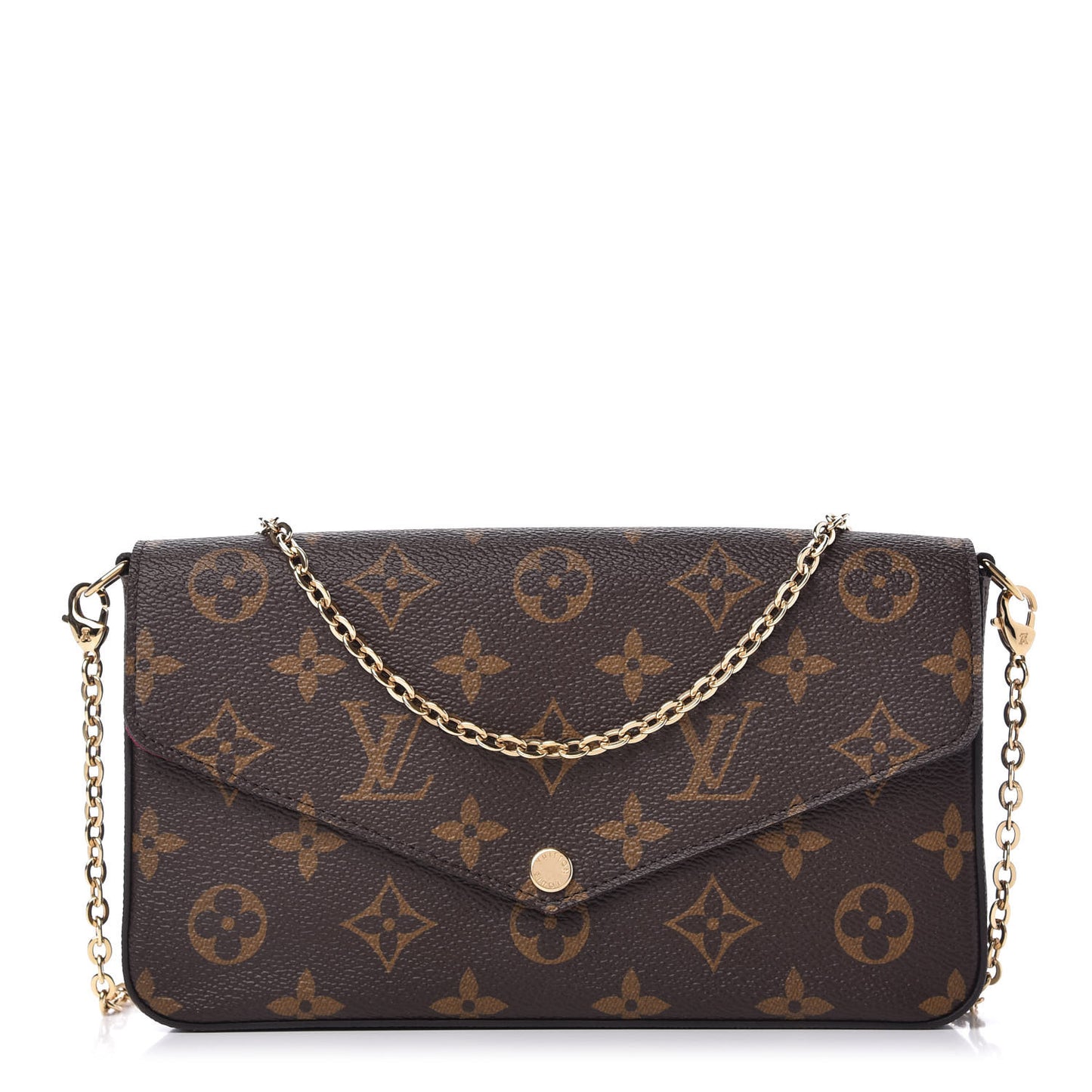 Monogram Pochette Felicie Chain Wallet Fuchsia