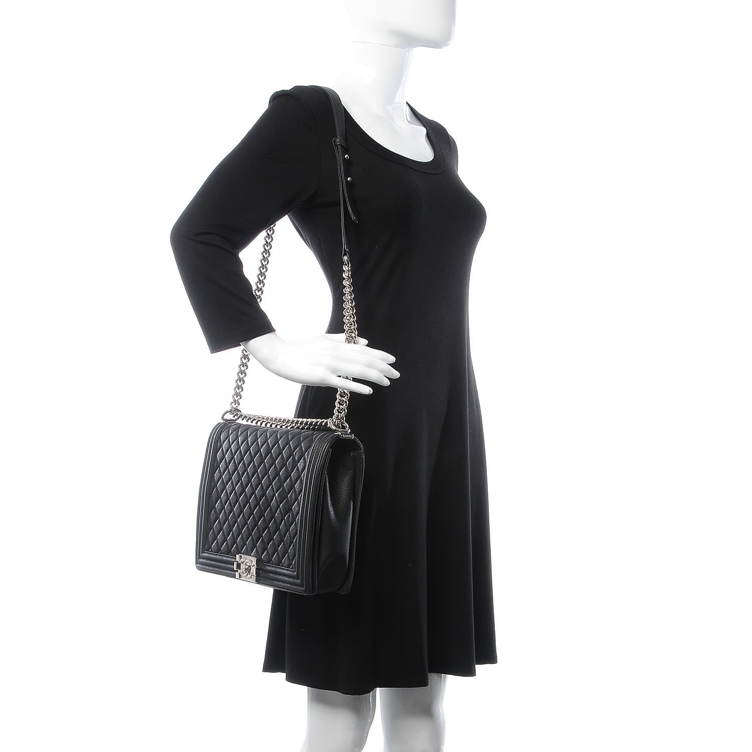 Chanel Caviar Quilted Large Boy Flap Black 2 of 10
