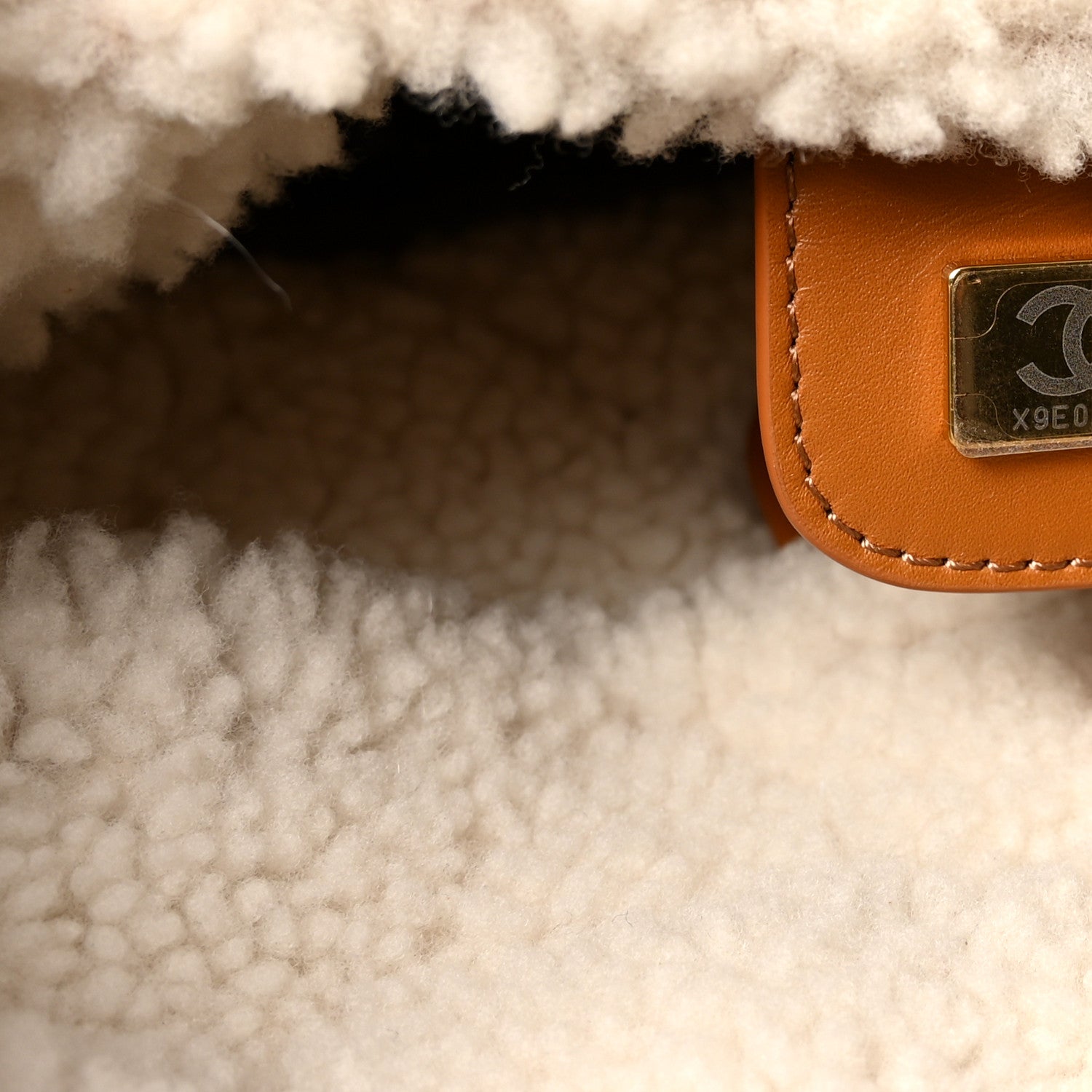 Chanel Suede Shearling Quilted Small Chanel 22 Brown White 8 of 11