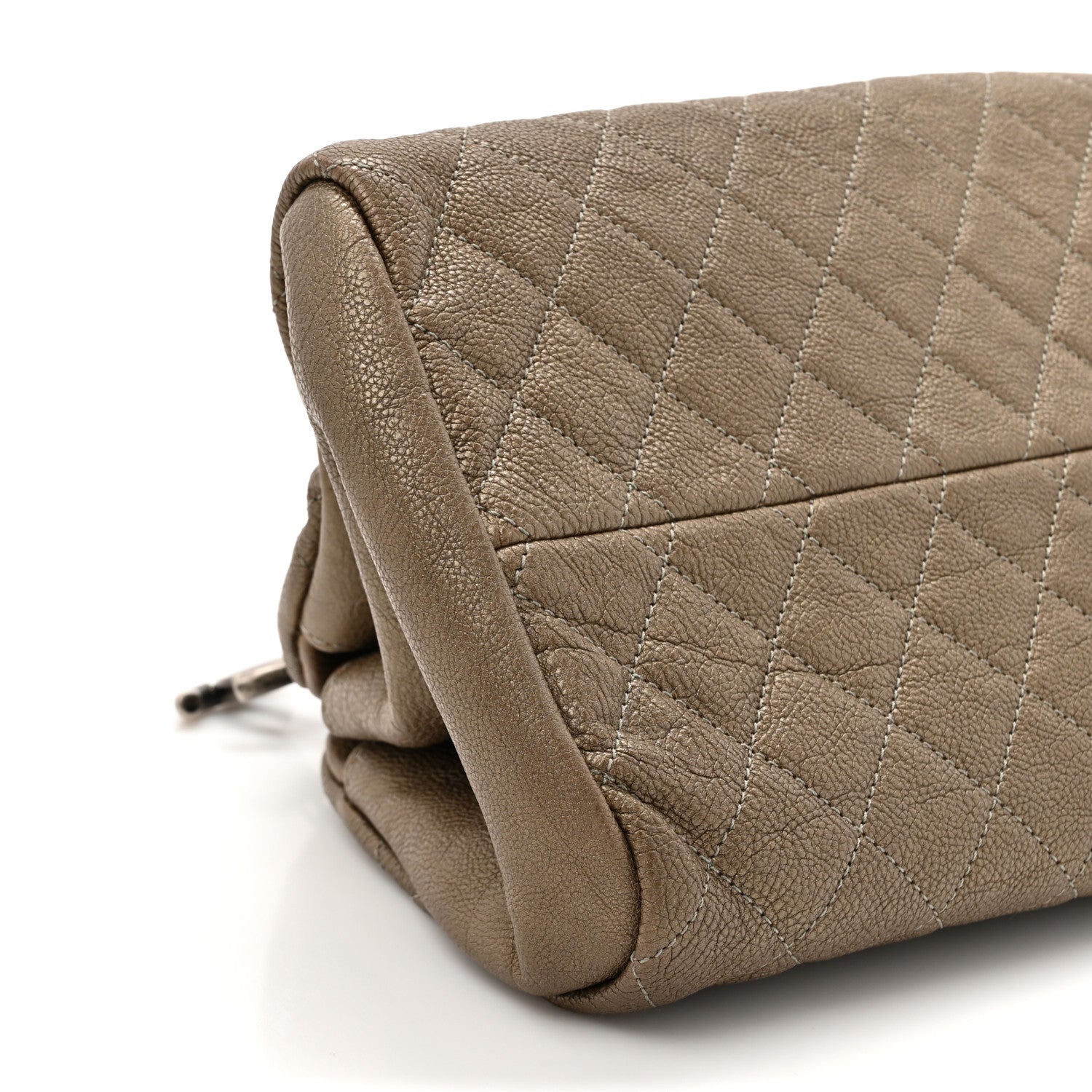 Chanel Metallic Caviar Quilted Medium Just Mademoiselle Bowling Bag Gold 12 of 13