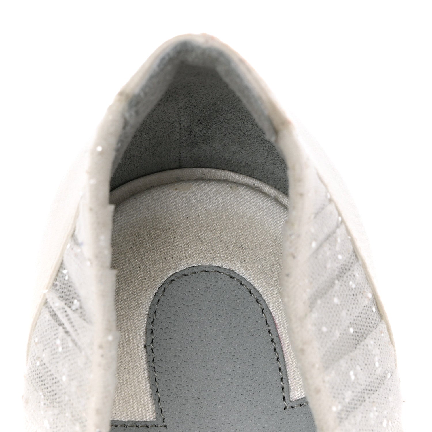 Christian Louboutin Tulle Glitter Satin Kate Draperia 85 Pumps 38.5 White 9 of 11