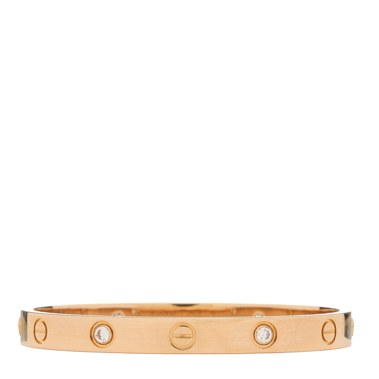 Cartier 18K Pink Gold 4 Diamond LOVE Bracelet 16 1 of 7