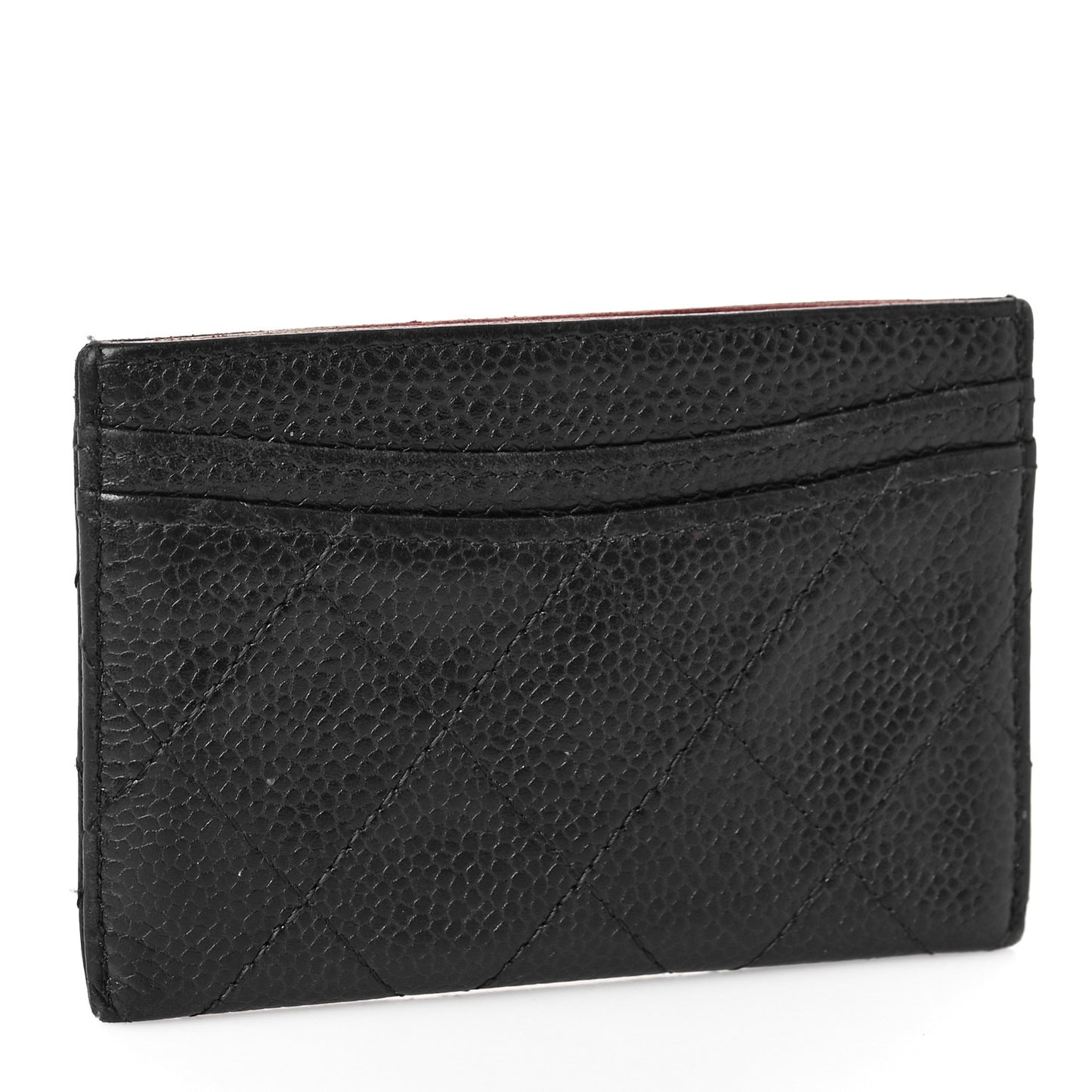 Caviar Quilted Card Holder Black