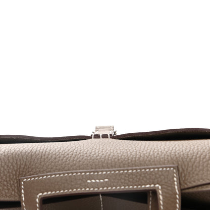 Hermes Taurillon Clemence Halzan 25 Etoupe 12 of 13