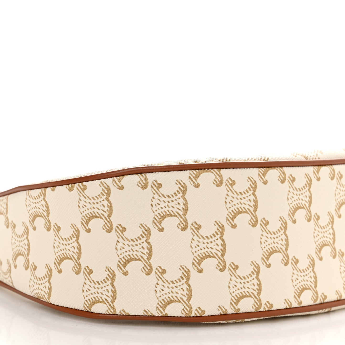 Canvas Calfskin Ava Triomphe Shoulder Bag White