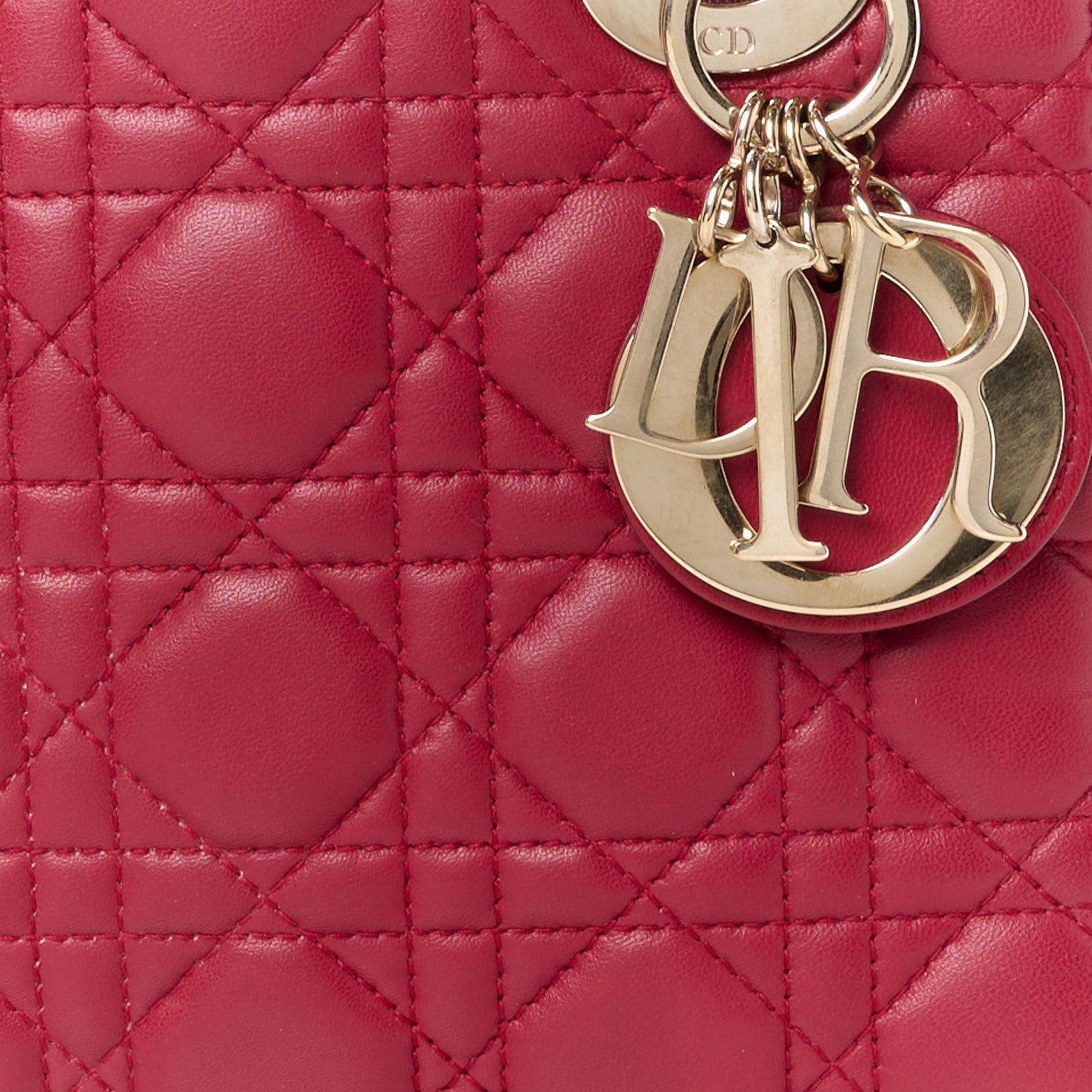Christian Dior Lambskin Cannage Small Lucky Badges My Lady Dior Red 8 of 10