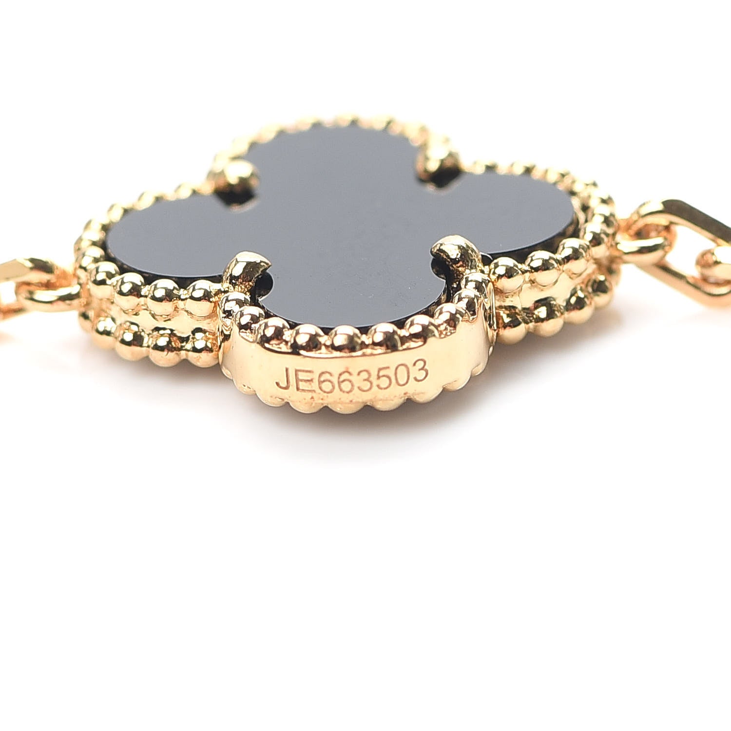 Van Cleef & Arpels 18K Yellow Gold Black Onyx 5 Motifs Vintage Alhambra Bracelet 4 of 6