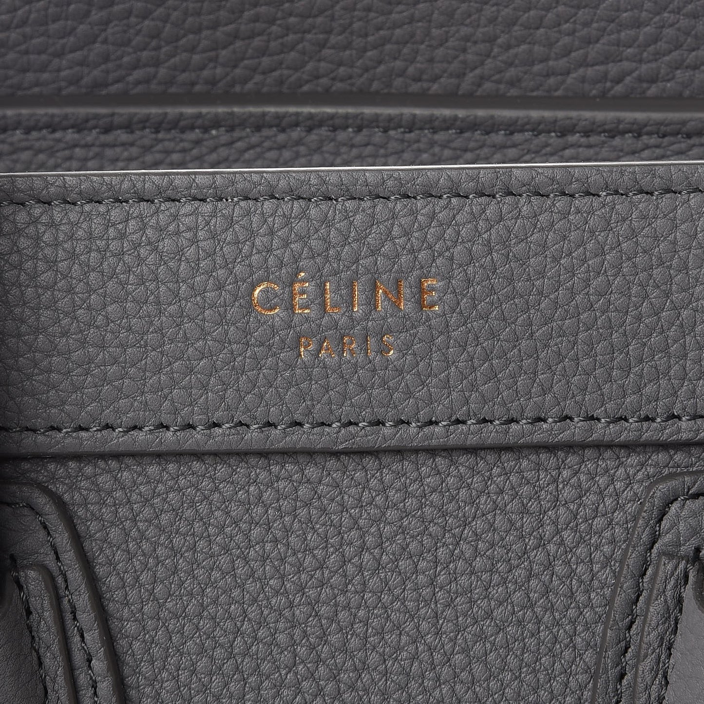 Drummed Calfskin Nano Luggage Kohl