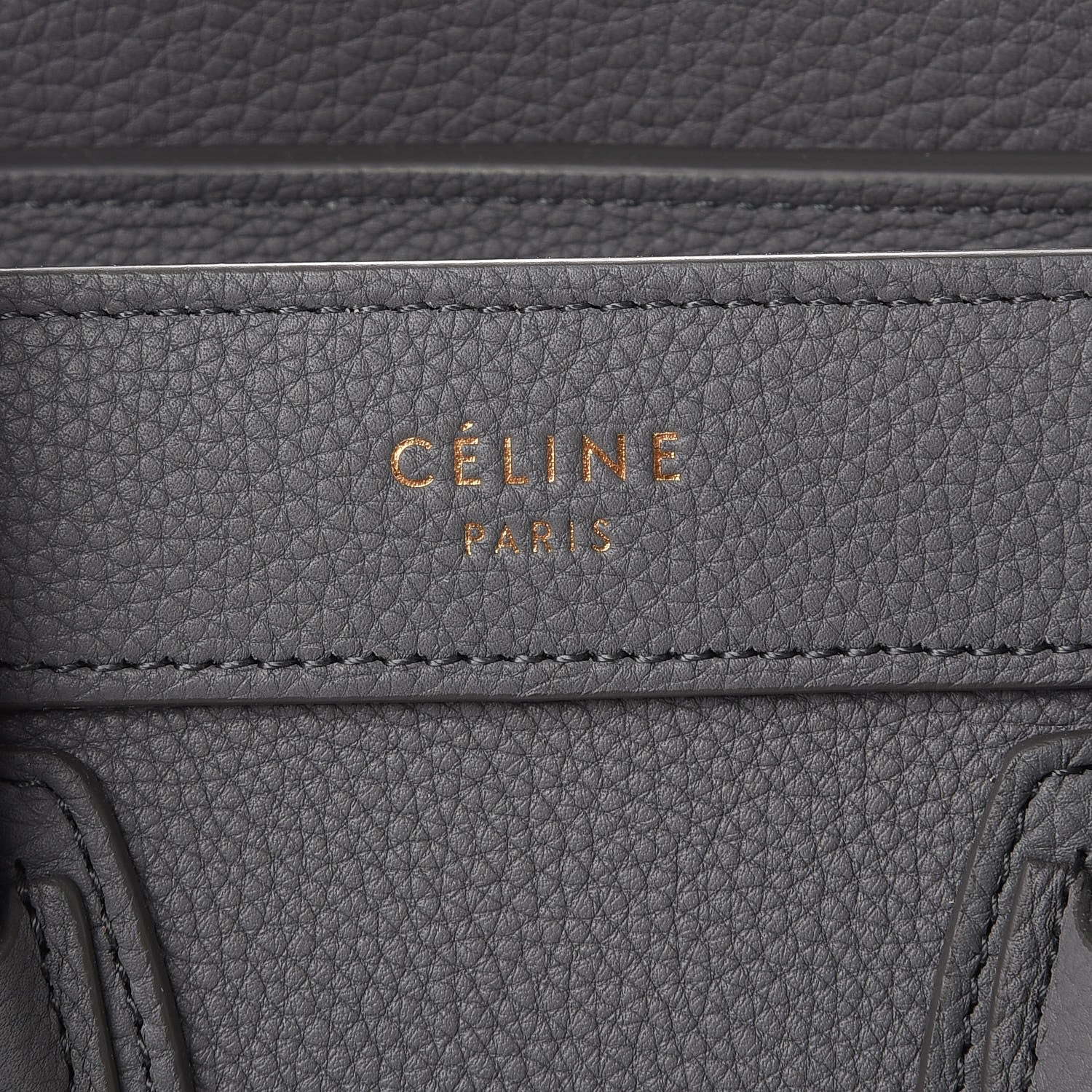 Celine Drummed Calfskin Nano Luggage Kohl 6 of 8