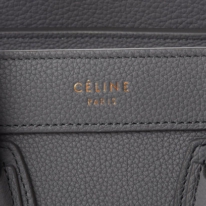 Celine Drummed Calfskin Nano Luggage Kohl 6 of 8