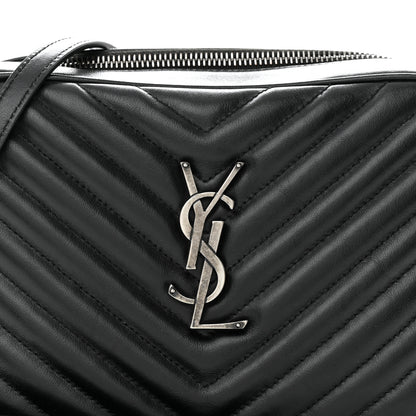 Saint Laurent Calfskin Matelasse Monogram Lou Camera Bag Black 8 of 14