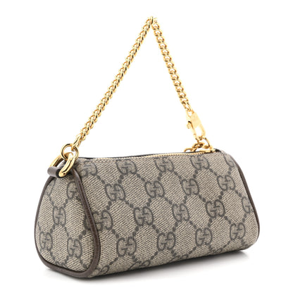 Gucci GG Supreme Monogram Strawberry Retro Interlocking G Barrel Coin Purse Beige Ebony 3 of 8