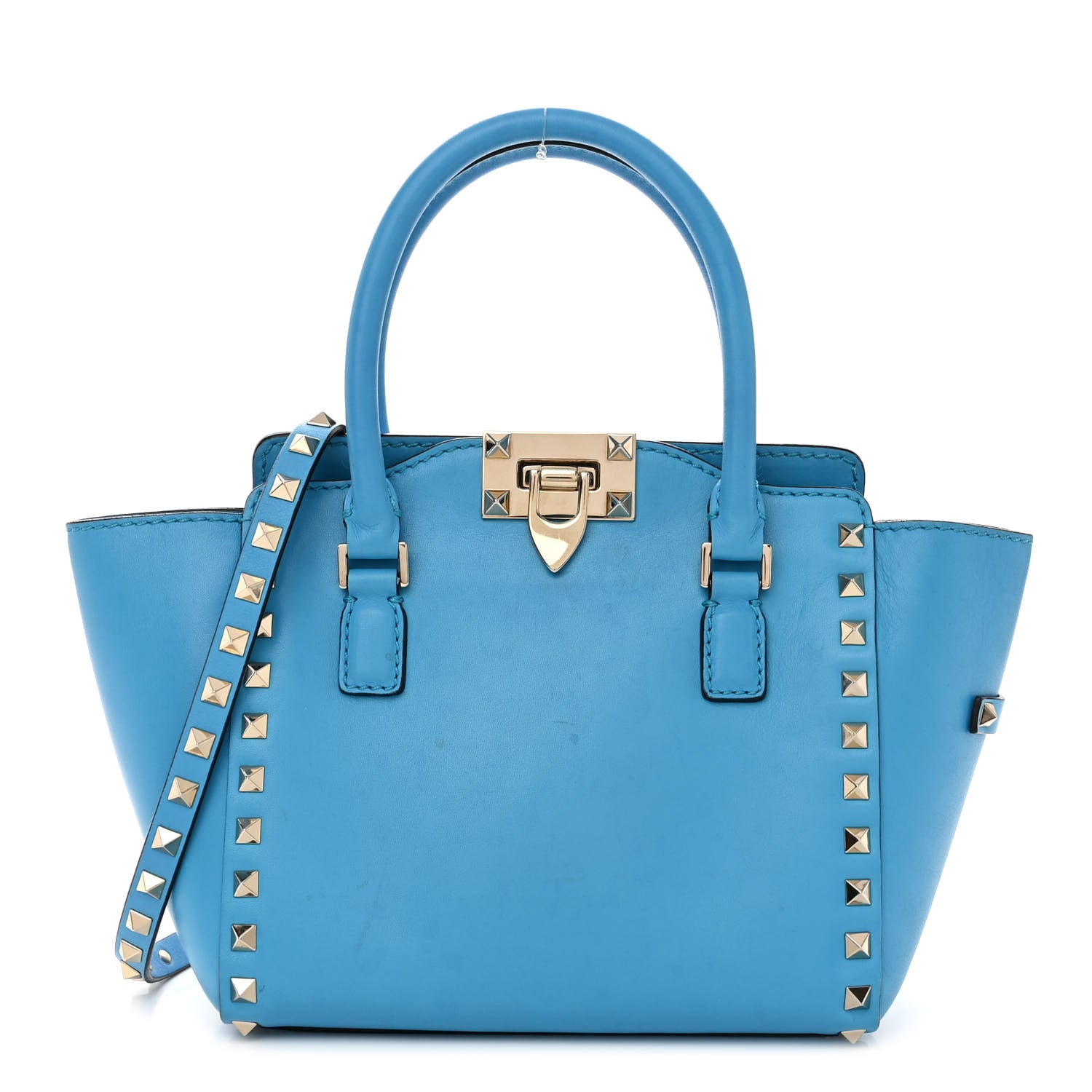 Valentino Garavani Vitello Small Rockstud Double Handle Tote Parrot 1 of 14