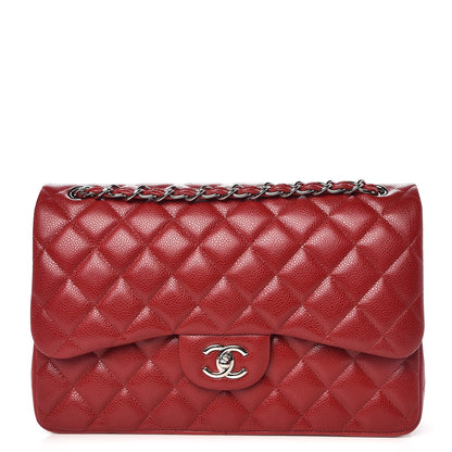 Chanel Caviar Quilted Jumbo Double Flap Red 1 of 9