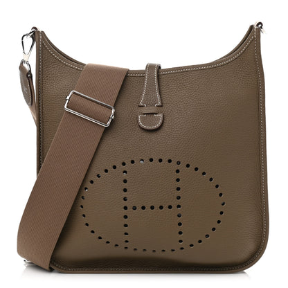 Hermes Taurillon Clemence Evelyne III PM Etoupe 1 of 12