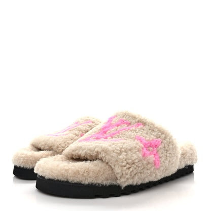 Louis Vuitton Shearling Paseo Flat Comfort Mule 37 Beige 3 of 7