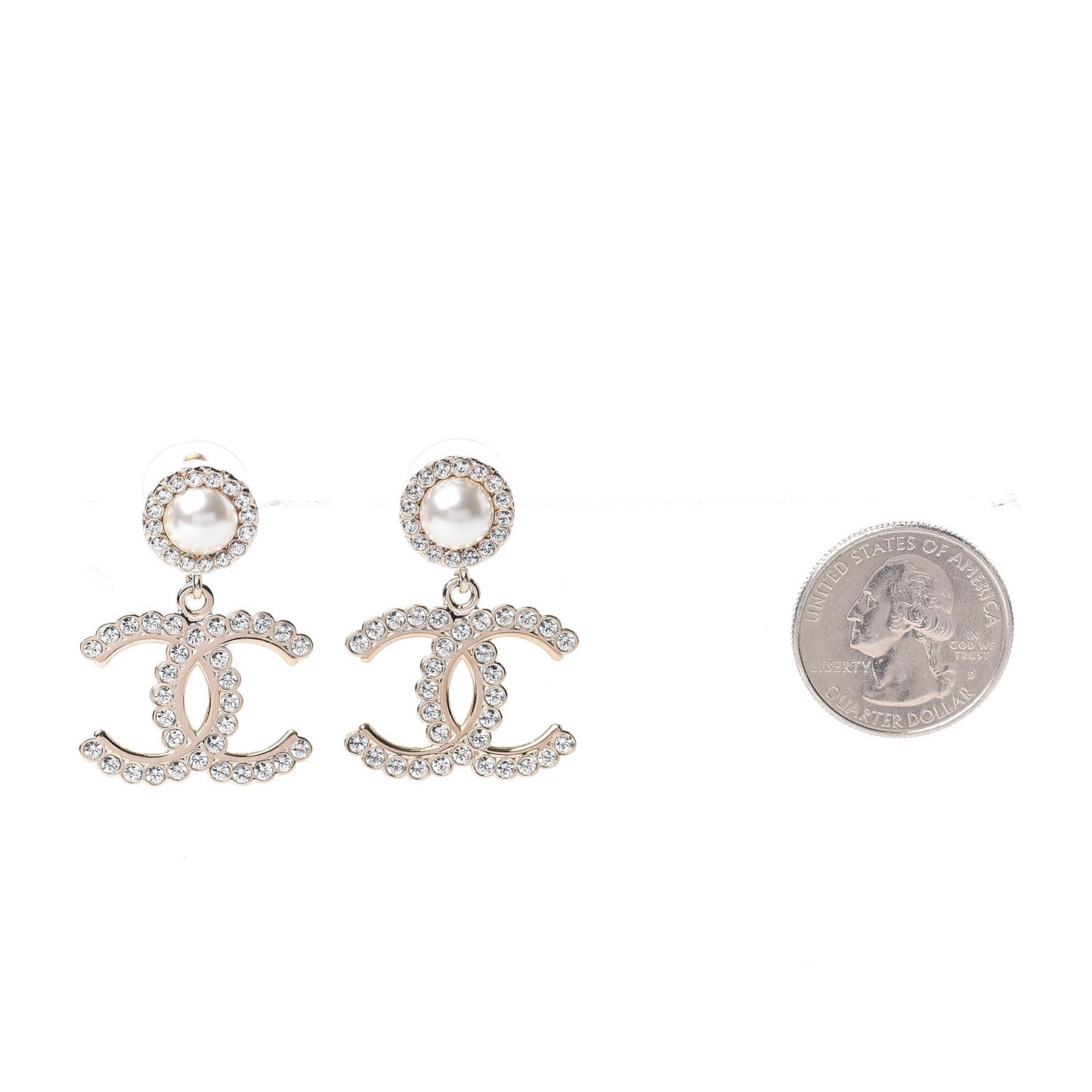 Crystal Pearl Bow-tiful CC Drop Earrings Gold