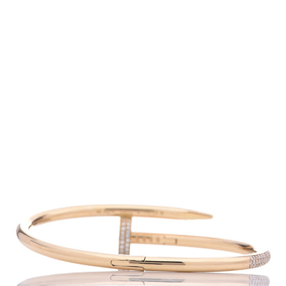 Cartier 18K Yellow Gold Diamond Juste Un Clou Paved Bracelet 16 5 of 9