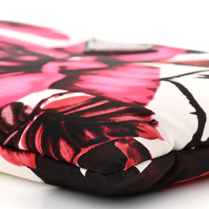 Prada Tessuto Soft Nylon Rose Print Small Chain Clutch Pink 6 of 10