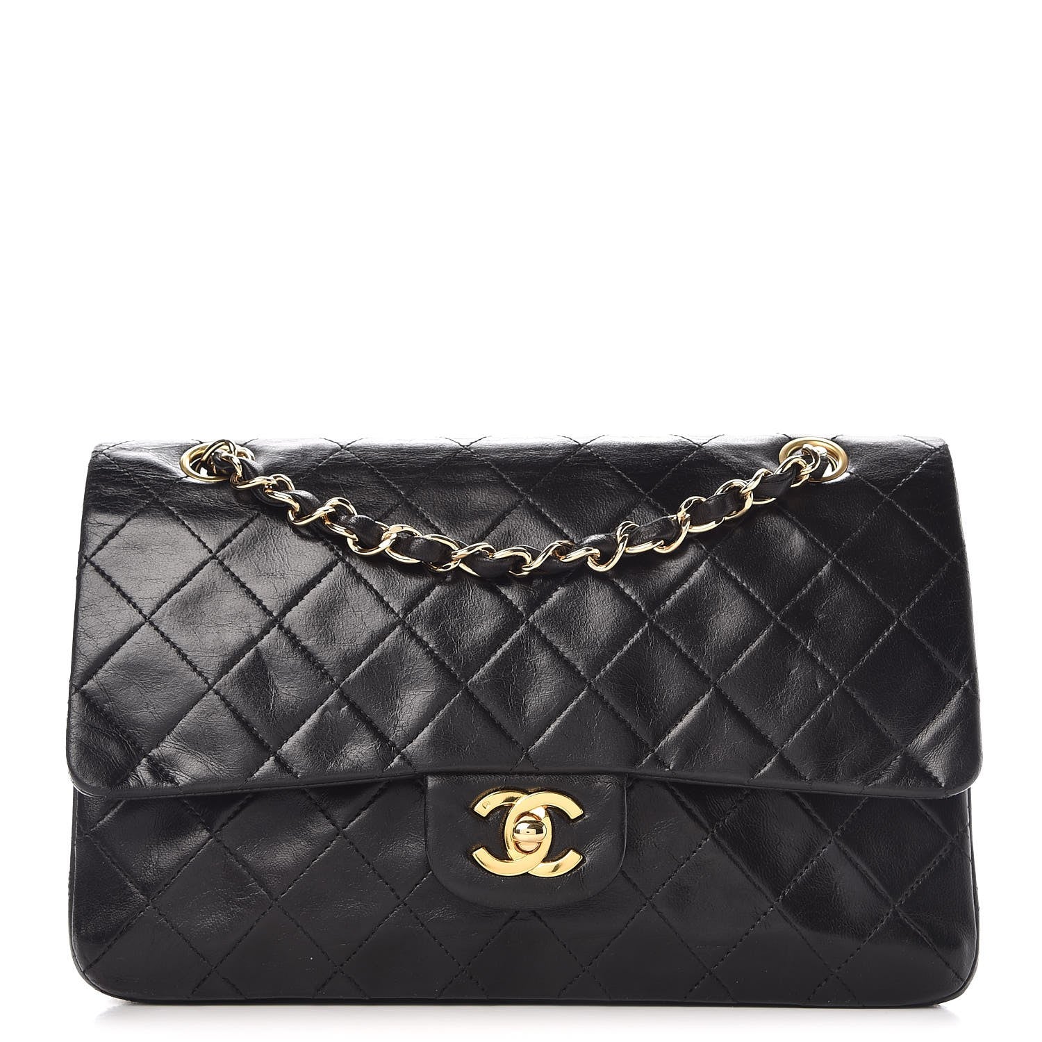Chanel Lambskin Quilted Medium Double Flap Black 1 of 13