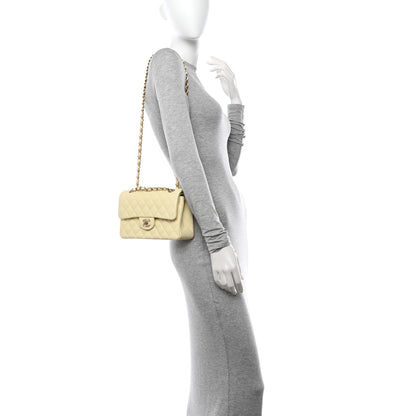 Chanel Caviar Quilted Small Double Flap Light Yellow 2 of 10