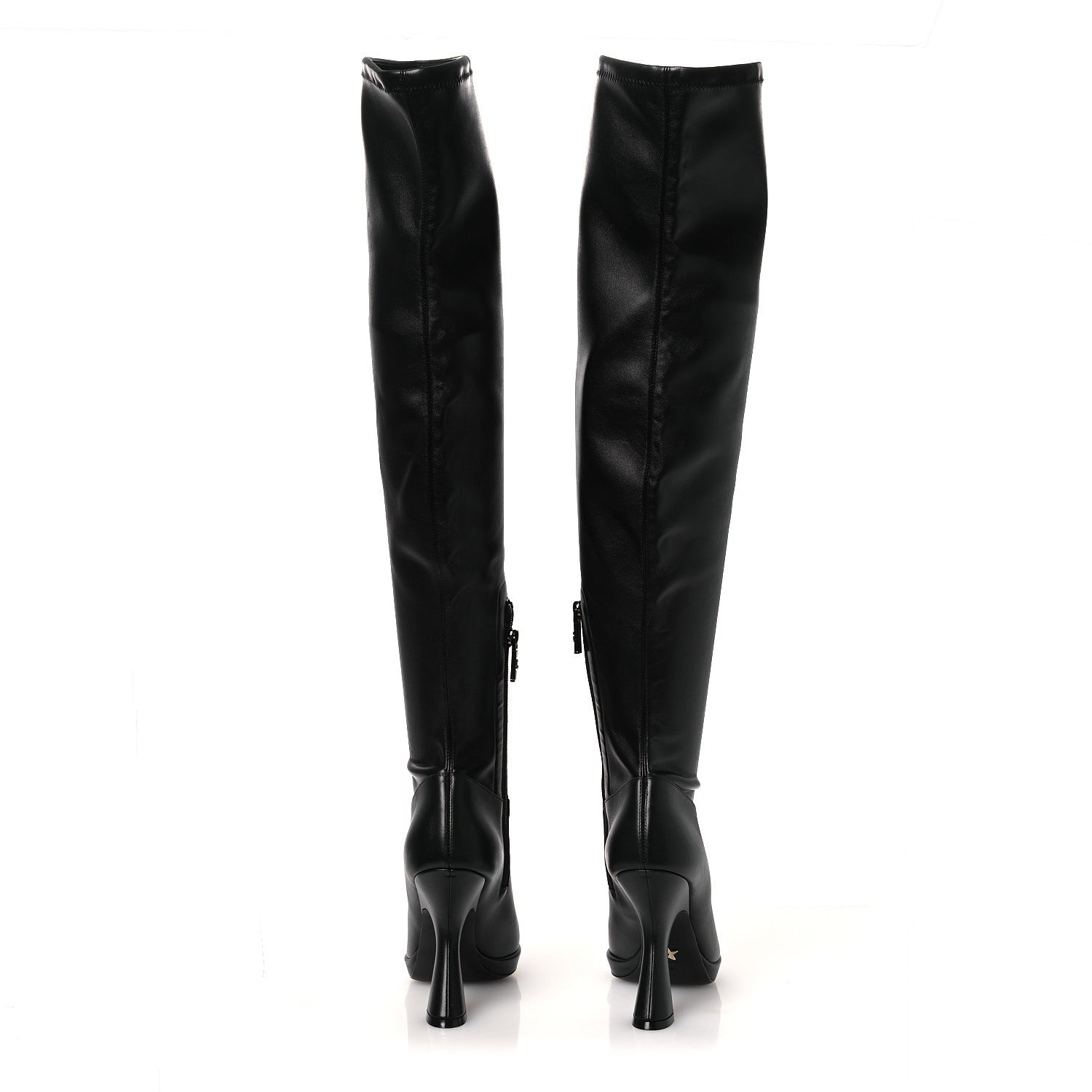 Christian Dior Nappa Knee High Boots 38.5 Black 6 of 10